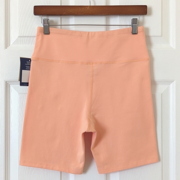 Champion Everyday Classic Cotton High Waisted Soft Bike Shorts Peach Orange M - Picture 9 of 11